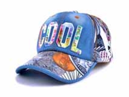 凯维帽业-外贸ODM贴牌加工定做牛仔棒球帽 六页帽 炫彩3D绣花 -BM178
