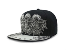 凯维帽业-高端骷髅头绣花平沿嘻哈街舞帽 夏季 21年制帽经验 -PJ099