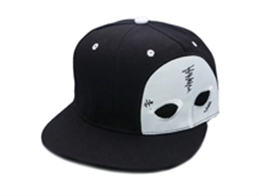 凯维帽业-2015新款黑白色拼接卡通眼睛绣花嘻哈街舞平板帽-PJ126