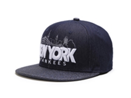 凯维帽业-简约高端黑色绣花印花混搭纽约城市字母嘻哈平板帽-PM085