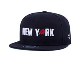 凯维帽业-黑色简约棒球帽订做加工 3D绣花字母 玫瑰花 平板帽 -PJ176