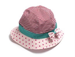 凯维帽业-女童条纹撞色拼接渔夫帽定做RM089
