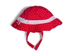 凯维帽业-红色点点儿童 婴儿汤全棉小边帽AM057