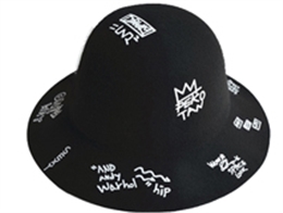 凯维帽业-韩版时尚 羊毛印花小圆帽SW032