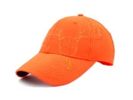 凯维帽业-橙色刺绣绣花鹿角六页棒球帽BM219