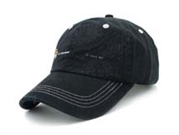 凯维帽业-黑色简约绣花六页遮阳棒球帽BM267