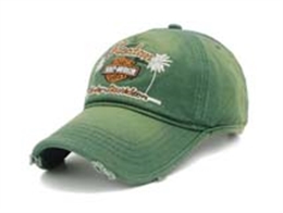 凯维帽业-绿色绣花LOGO洗水做旧春夏遮阳棒球帽BM269