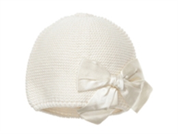 凯维帽业-婴儿纯色蝴蝶结针织套头帽 RM301