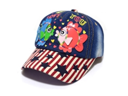 凯维帽业-小鱼贴布绣牛仔棒球帽RM405