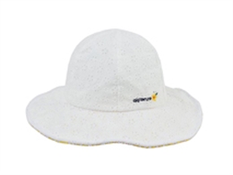凯维帽业-米白色儿童碎花蝴蝶结新款遮阳帽RM446