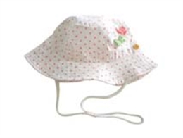 凯维帽业-点点小蝴蝶结女童夏季遮阳桶帽RM469