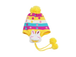 凯维帽业-新款儿童小兔子秋冬保暖条纹毛线针织帽RM509