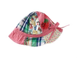凯维帽业-新款点点格子拼色拼接女童小边帽RM523