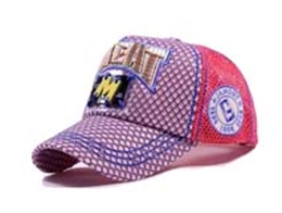 凯维帽业-新款女生格子3D绣花棒球帽BJ322