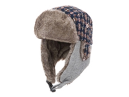 凯维帽业-中性男女款格子拼接雷锋帽定做LF037