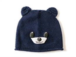 凯维帽业-可爱小熊婴儿针织帽纯羊毛ZM090
