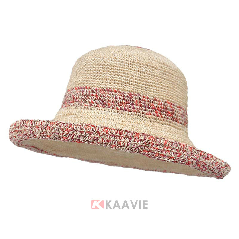 2015新款拼色时装沙滩草帽定做 女款 