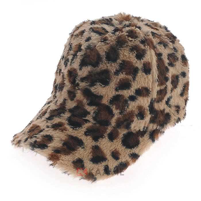 女士豹纹秋冬户外保暖时装鸭舌帽订做