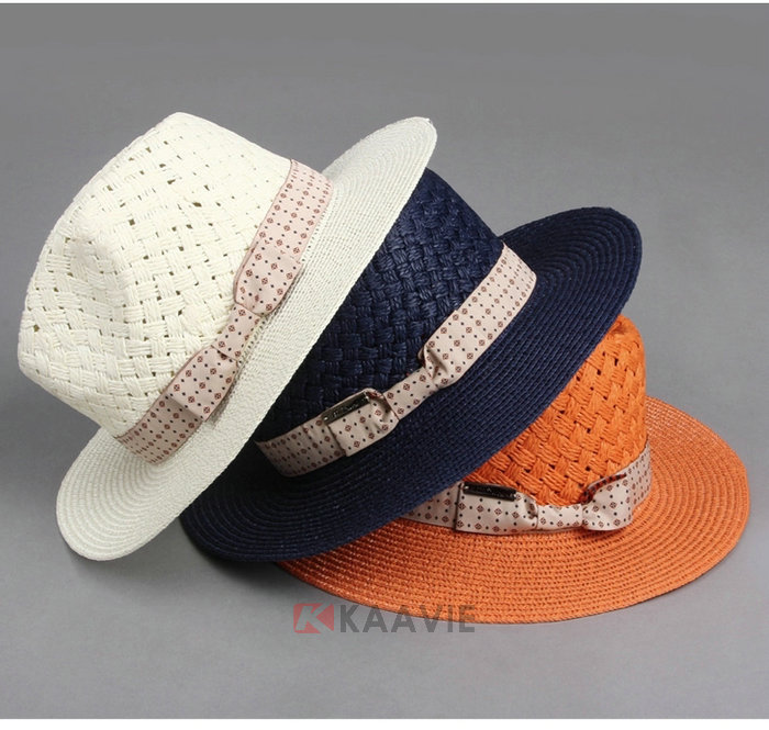 帽厂专业订做纯色大檐定型时装草帽 女士 春夏遮阳