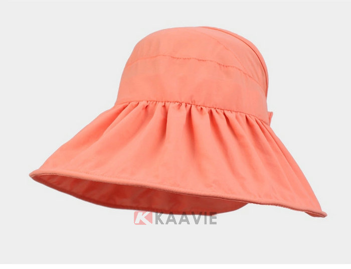 粉色女士荷叶边春夏户外遮阳大边时装渔夫帽 空顶帽 