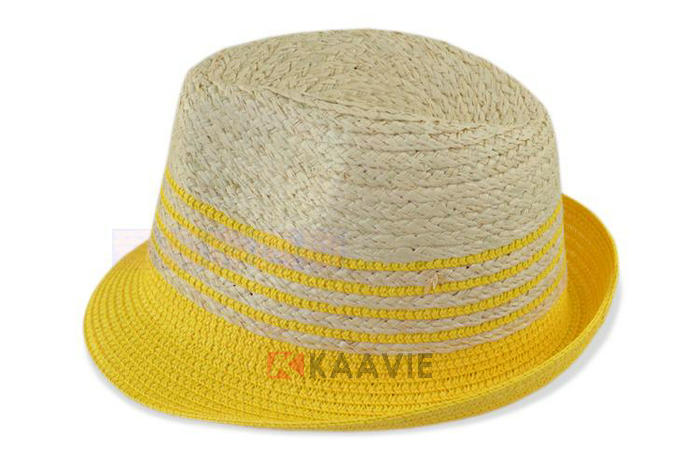 帽厂专业OEM加工简约撞色拼接夏季遮阳草编定型帽 