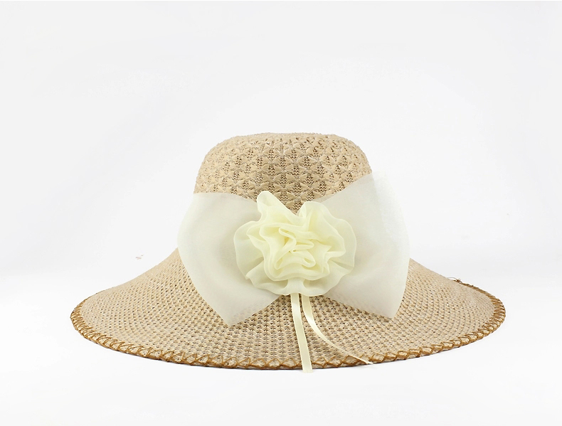 2015夏季新款装饰花朵女士遮阳草帽 21年制帽经验 