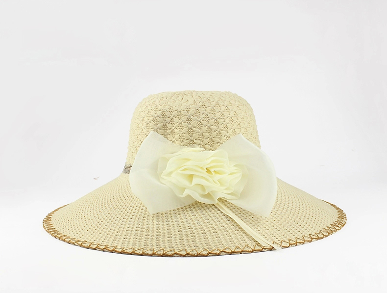 2015夏季新款装饰花朵女士遮阳草帽 21年制帽经验 