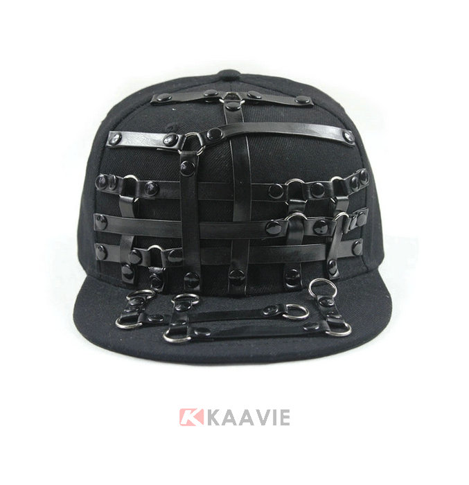 2015新款韩版时尚潮流皮带街舞平顶帽订做加工 黑色 