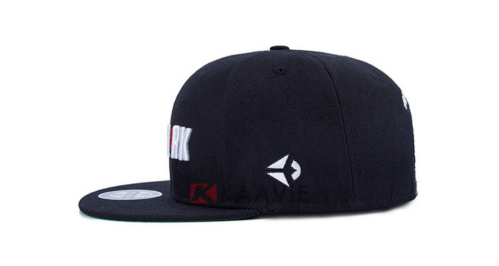 黑色简约棒球帽订做加工 3D绣花字母 玫瑰花 平板帽