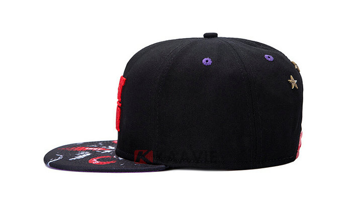 2015新款黑色绣花字母LOGO遮阳嘻哈街舞平沿帽