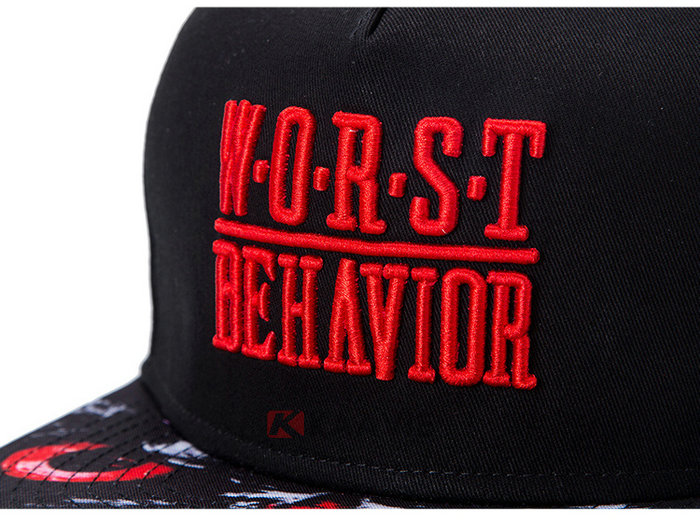 2015新款黑色绣花字母LOGO遮阳嘻哈街舞平沿帽