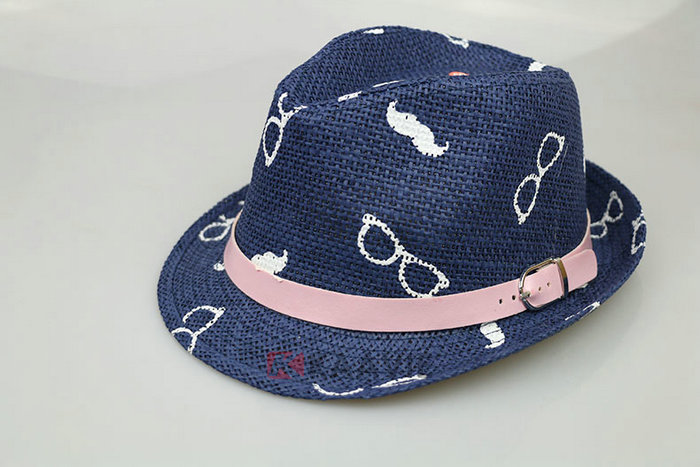 眼镜印花夏季草编定型帽 男女款 21年制帽经验 