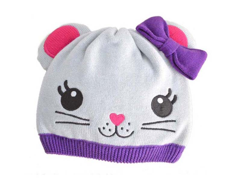 可爱猫咪 针织套头帽定做
