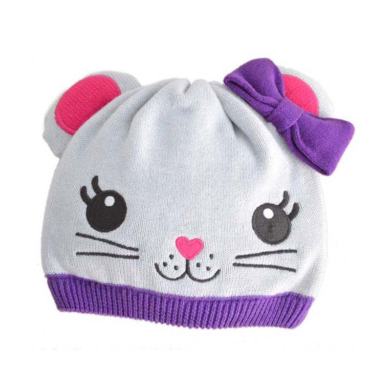 可爱猫咪 针织套头帽定做