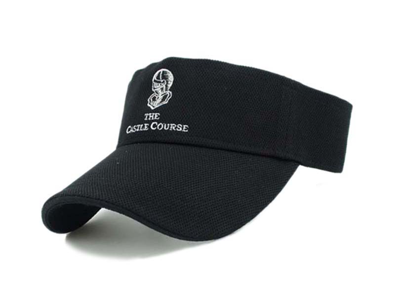 黑色绣花LOGO字母简约夏季网球空顶帽 遮阳帽订制