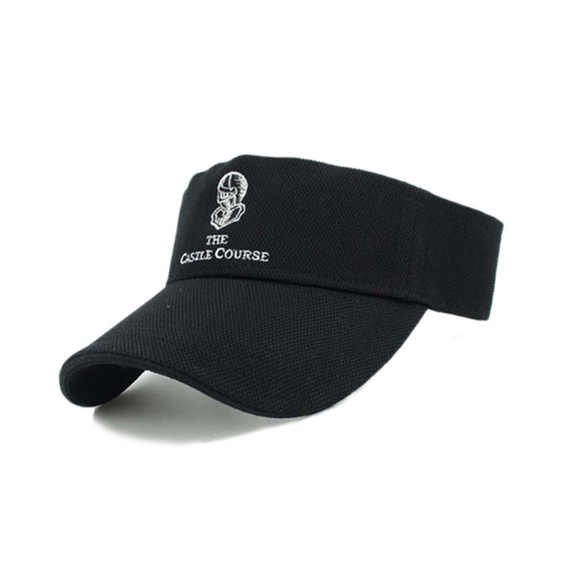 黑色绣花LOGO字母简约夏季网球空顶帽 遮阳帽订制