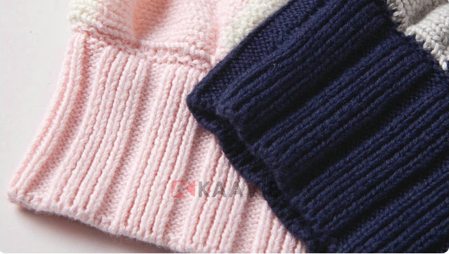 儿童 婴儿条纹混色针织毛线帽 