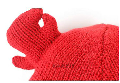 纯色螃蟹儿童可爱保暖针织毛线帽订制