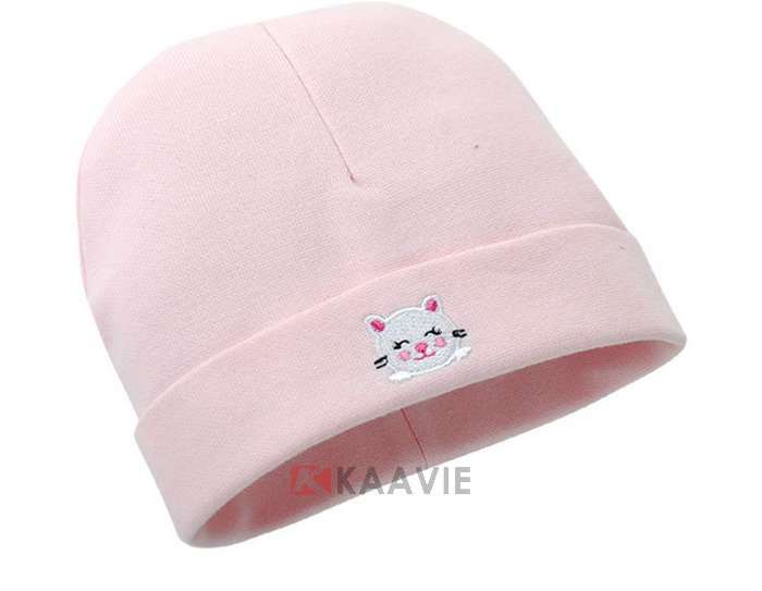 全棉绣花高端简约婴儿套头帽 全棉绣花高端简约婴儿套头帽