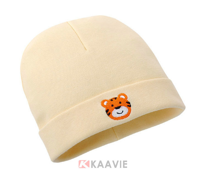 全棉绣花高端简约婴儿套头帽 全棉绣花高端简约婴儿套头帽