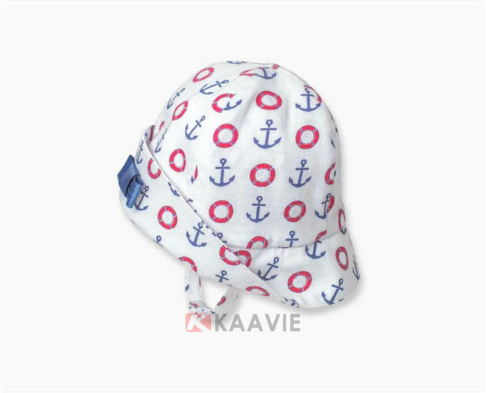 全棉婴儿印花蝴蝶结遮阳小边帽 全棉婴儿印花蝴蝶结遮阳小边帽