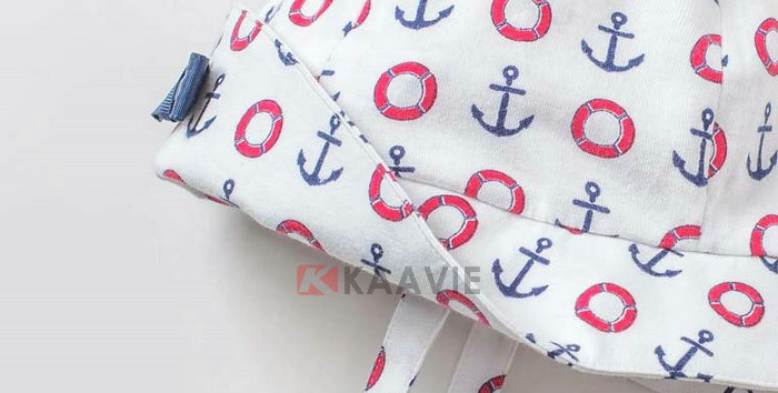 全棉婴儿印花蝴蝶结遮阳小边帽 全棉婴儿印花蝴蝶结遮阳小边帽