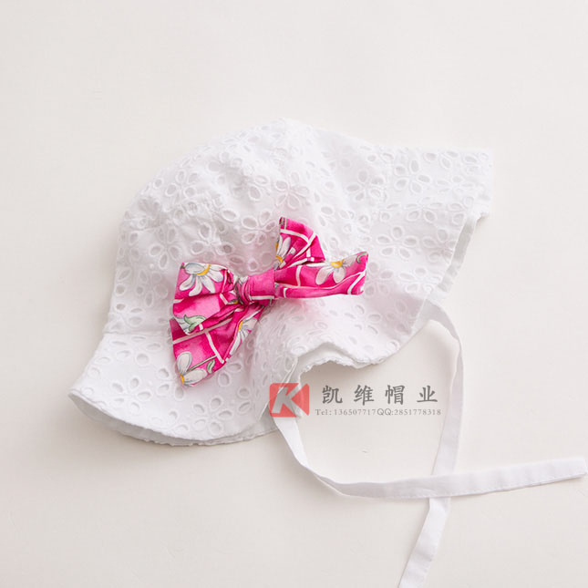 婴幼儿蝴蝶结纯棉帽子 婴幼儿蝴蝶结纯棉帽子