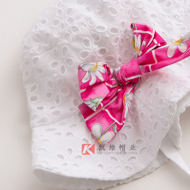 婴幼儿蝴蝶结纯棉帽子 婴幼儿蝴蝶结纯棉帽子