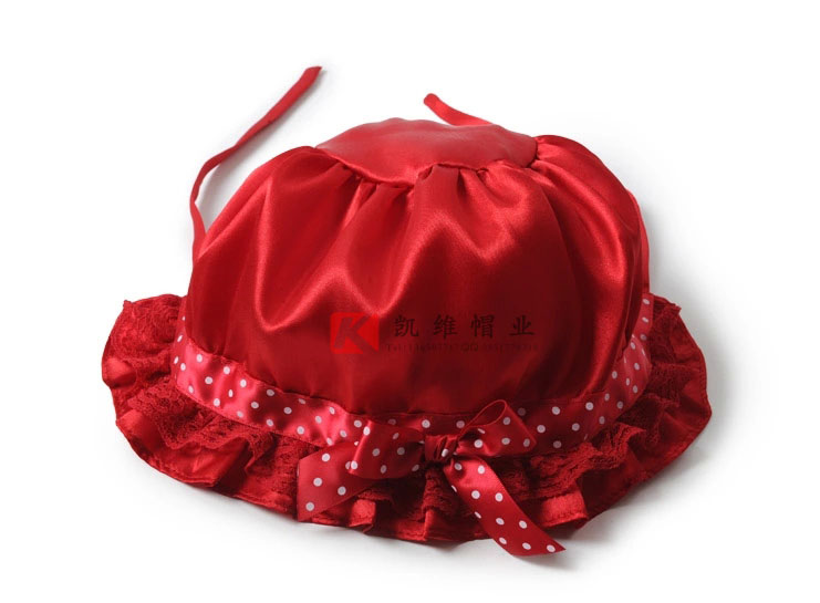 婴幼儿蕾丝边帽 单色光身工艺