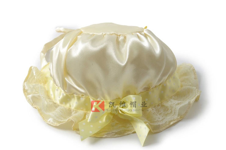 婴幼儿蕾丝边帽 单色光身工艺