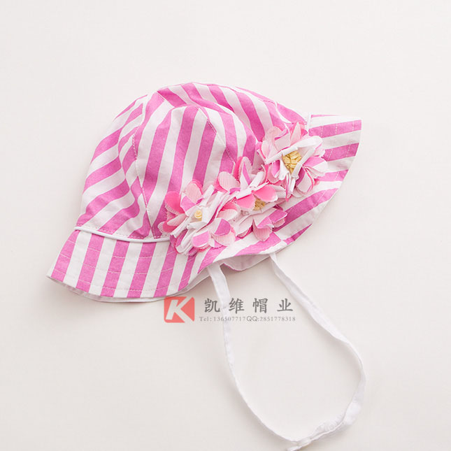 婴幼儿防晒遮阳条纹纯棉帽子 婴幼儿防晒遮阳条纹纯棉帽子