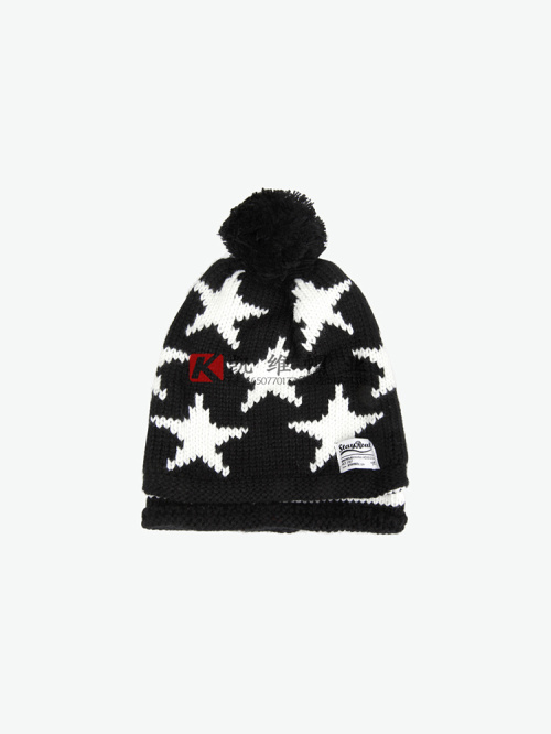 -星星款 冬季针织防风帽 