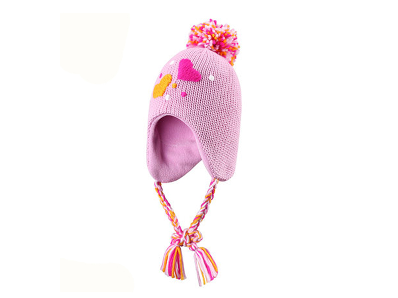 凯维帽业-可爱女童冬季针织帽定做ZM082