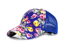 凯维帽业-女士透气花朵时装六页棒球网帽 外贸加工订制 春夏 -BM122